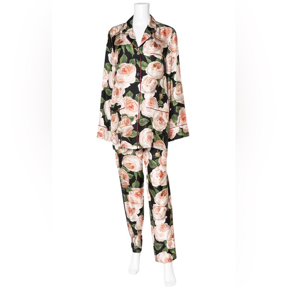 Dolce & Gabbana Pants - Dolce & Gabbana Silk Floral Women's Set